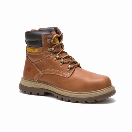 Caterpillar Fairbanks Steel Toe Work Férfi Vízálló Cipő Barna, HU-T067